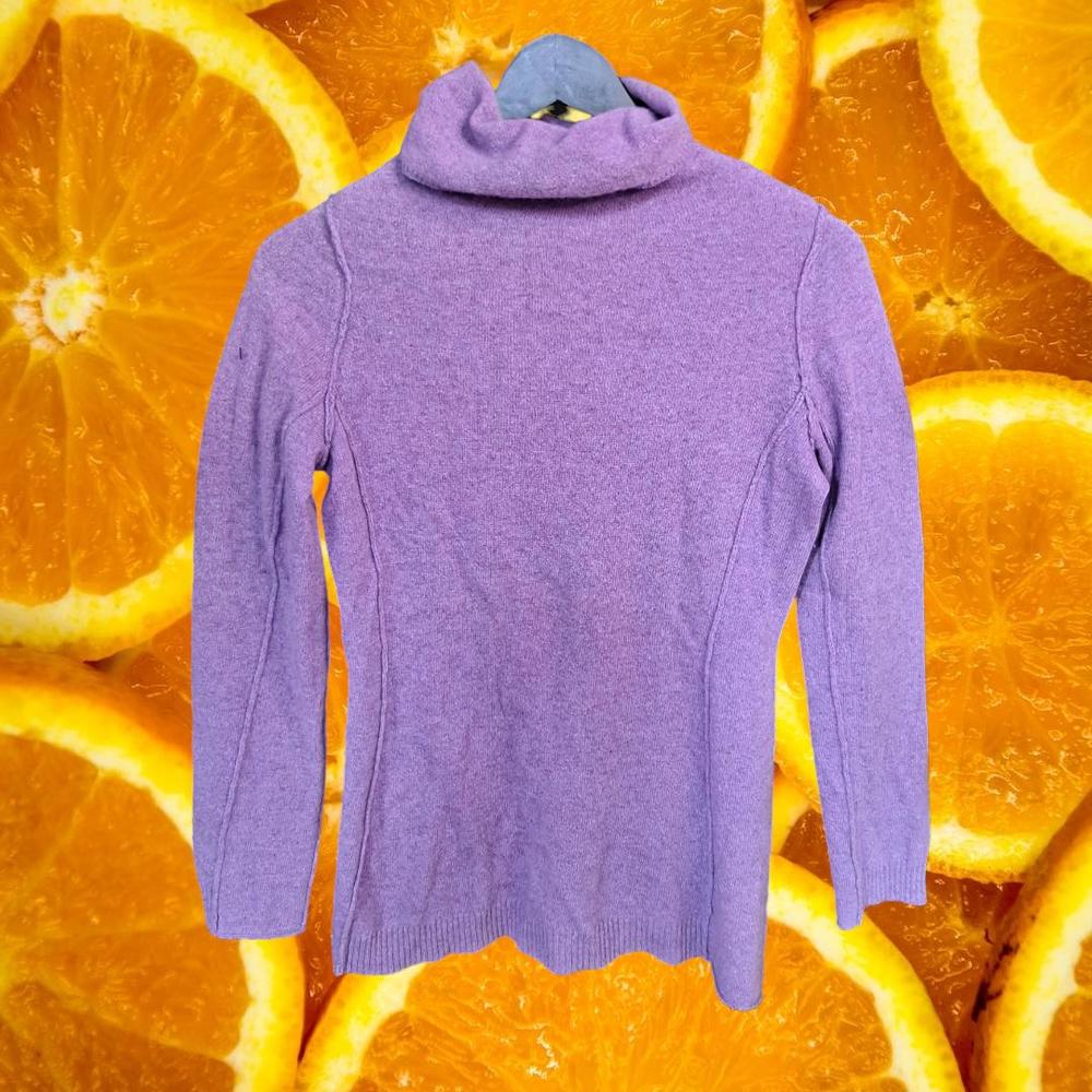 J. Jill Purple Italian Yarn Wool/Cashmere Cowl Neck Sweater Size XS